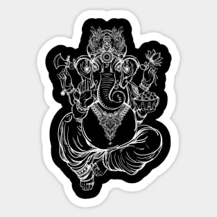 Ganesh: Hindu Spiritual Elephant Lord In Lotus Pose Sticker